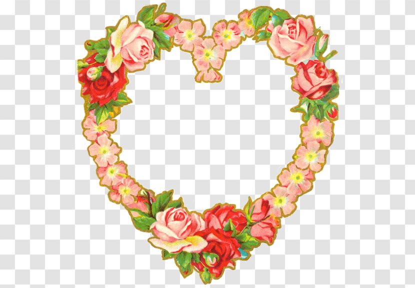 Valentine's Day Wedding Invitation Heart Post Cards Antique - Floral Design - Frame Transparent PNG