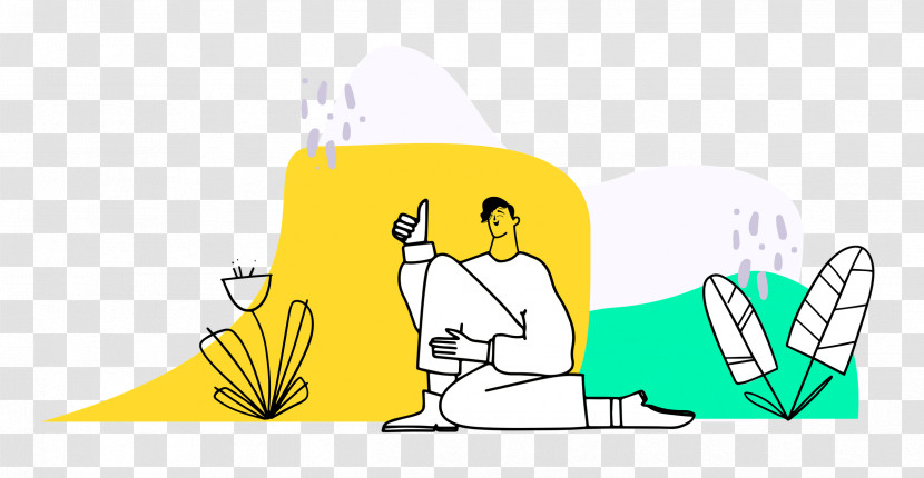 Person Sitting With Plants Transparent PNG