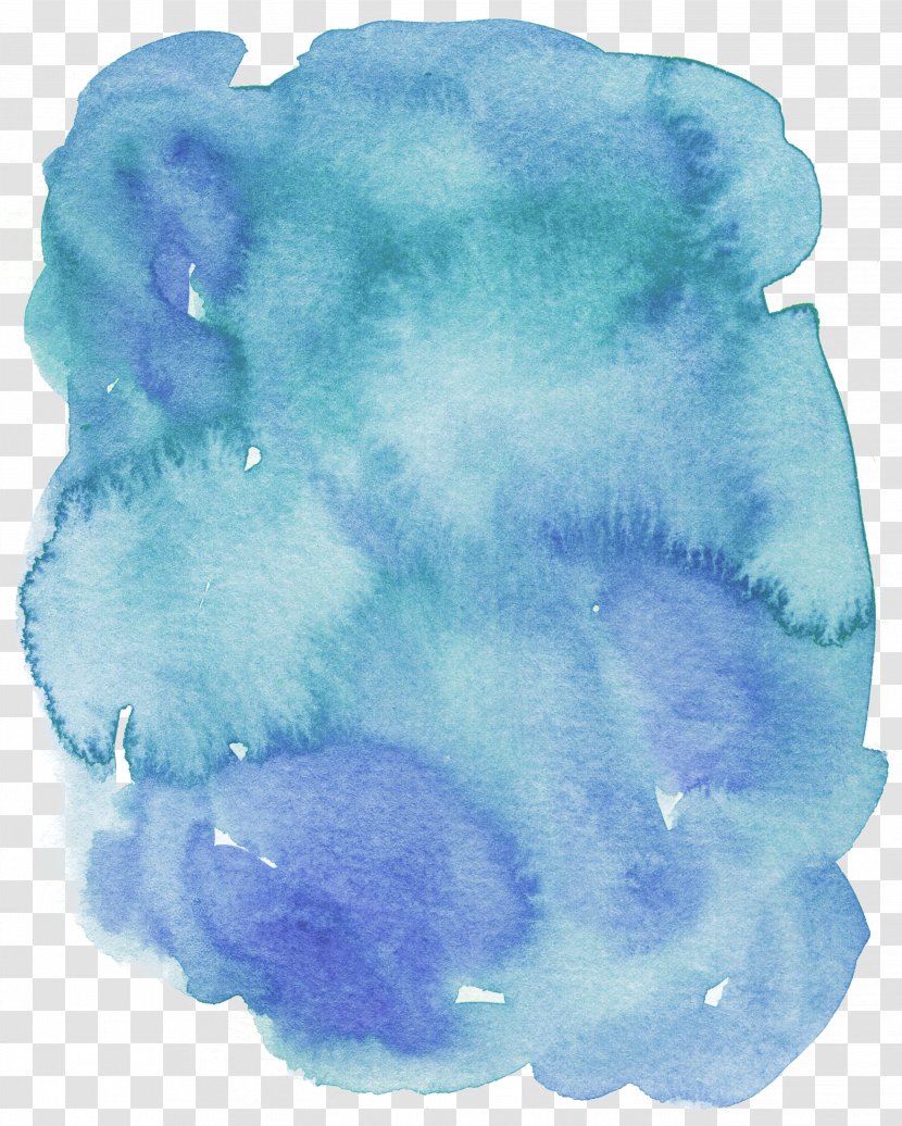 Watercolor Painting Ink Drawing - Brush - Blue Effect Transparent PNG