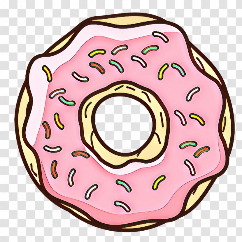 Pink Doughnut Pastry Baked Goods Circle Transparent PNG