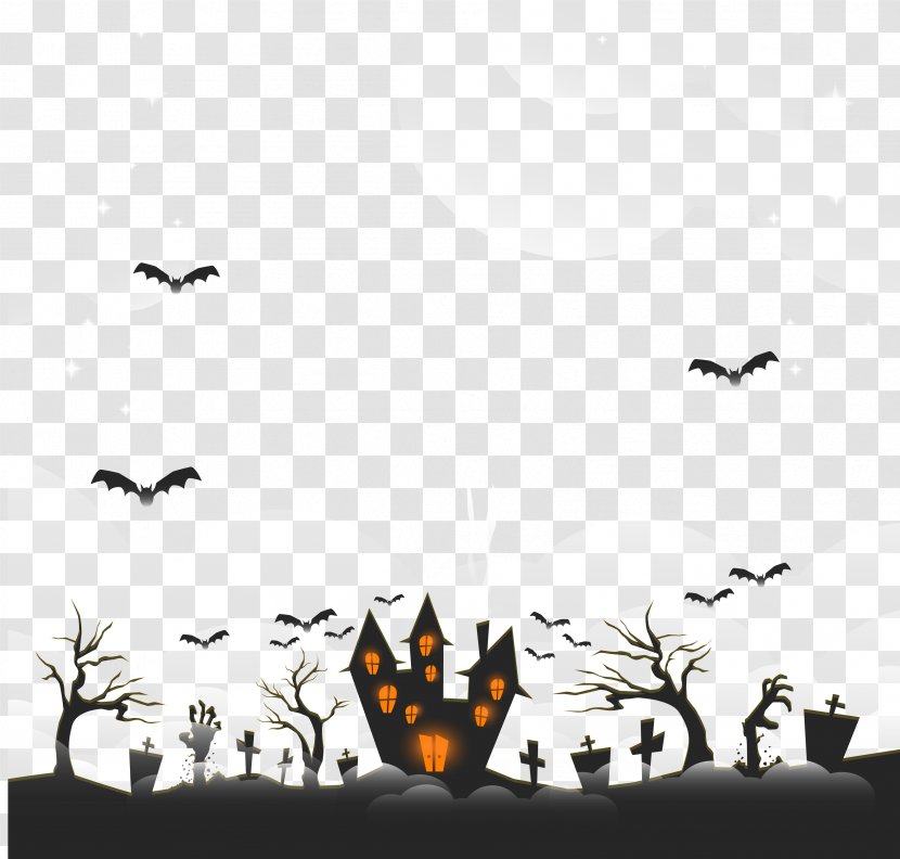 Vector Halloween Horror Ghost Castle - Bird Transparent PNG