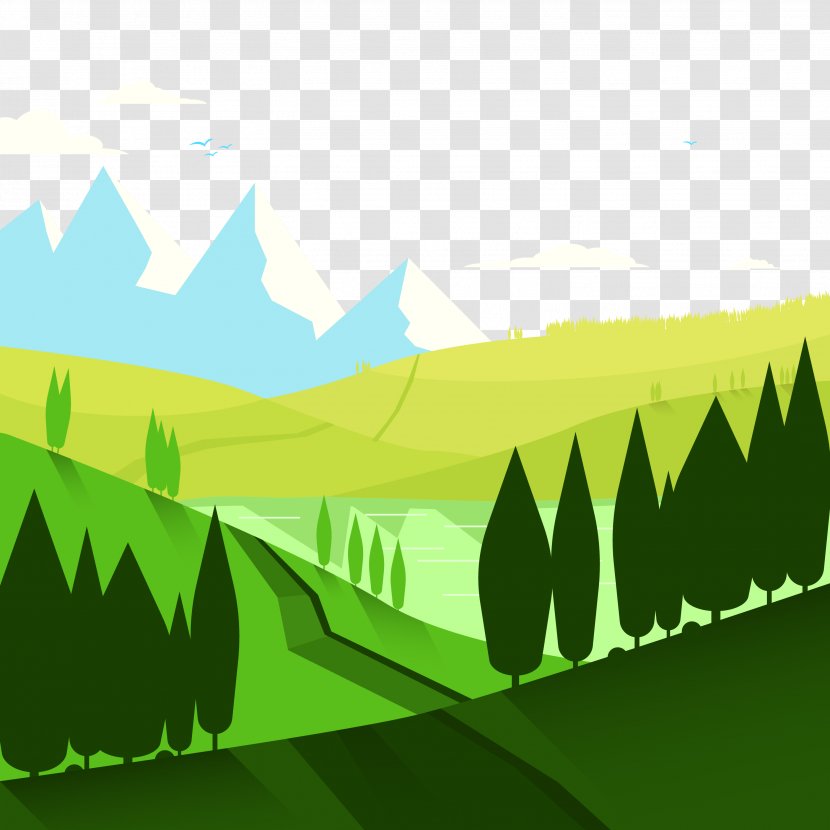 Nature Landscape Euclidean Vector Wallpaper - Sky - Mountain Scenery Transparent PNG