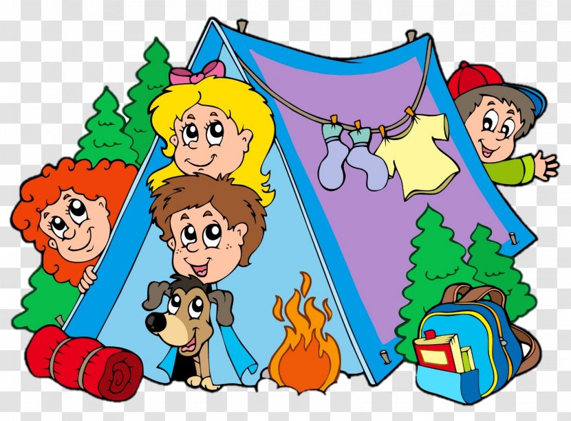 Camping Campsite Tent Family Clip Art - Artwork Transparent PNG
