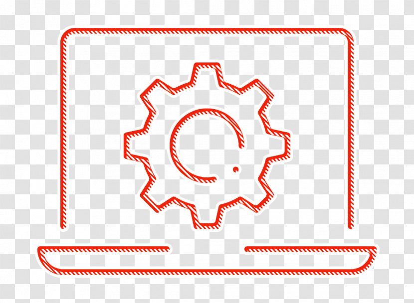 Cogwheel Icon Gear Laptop - Setting - Red Transparent PNG