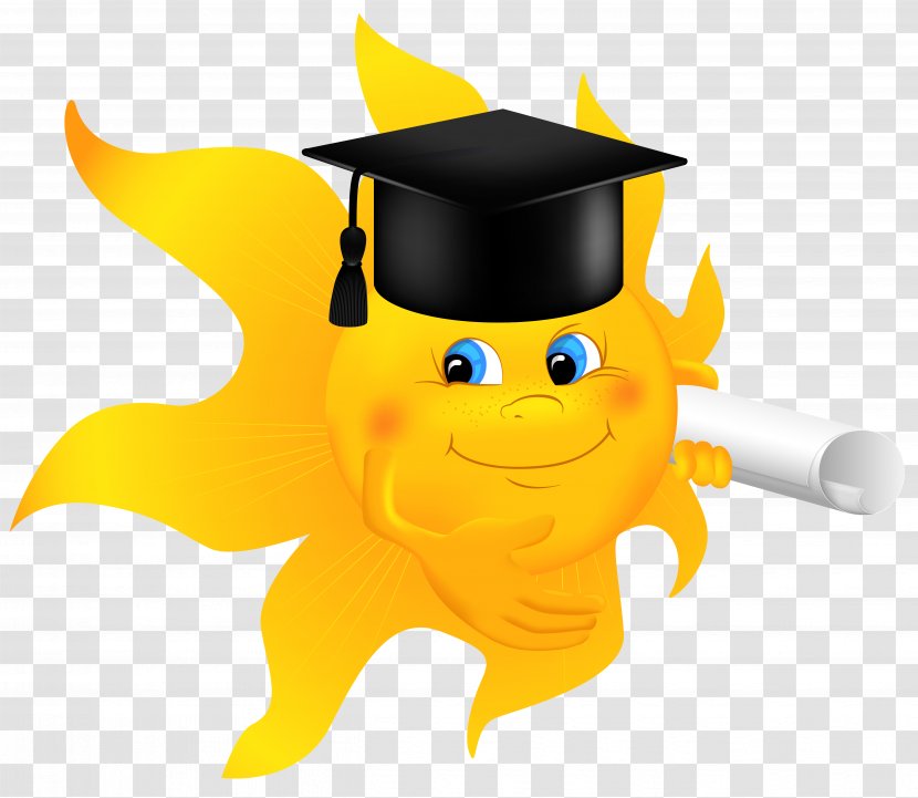 Diploma Graduation Ceremony Clip Art - Cartoon - Sun With Clipart Image Transparent PNG