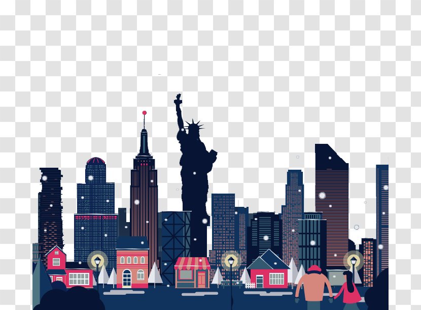 Statue Of Liberty - Vector Elements Christmas Day In New York Transparent PNG
