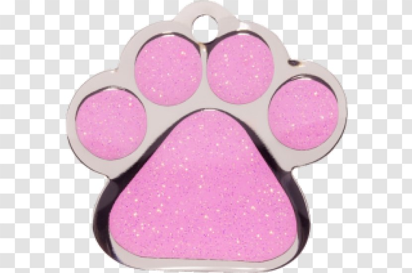 THE BOW WOW Color Pet Tag Brass - Plastic - Pink Glitter Transparent PNG