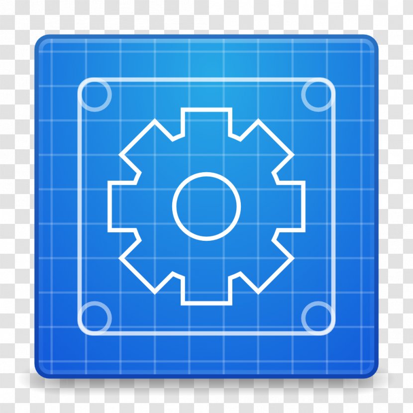 Blue Square Angle Area - Gear - Apps Inkscape Transparent PNG