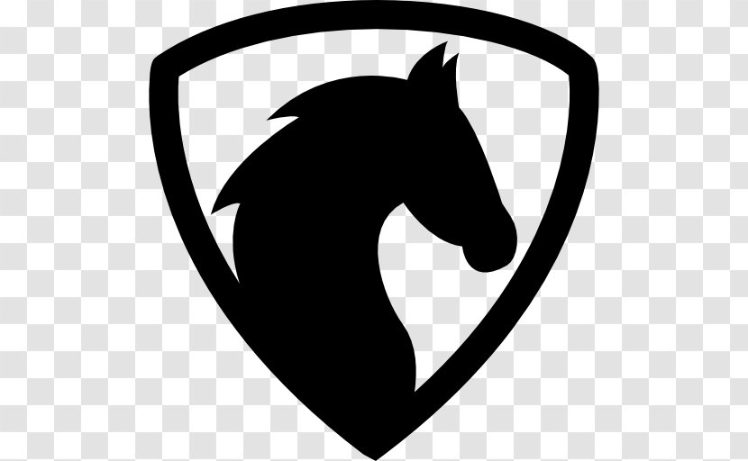 Thoroughbred Stallion Black Horseshoe - Silhouette - Shield Transparent PNG