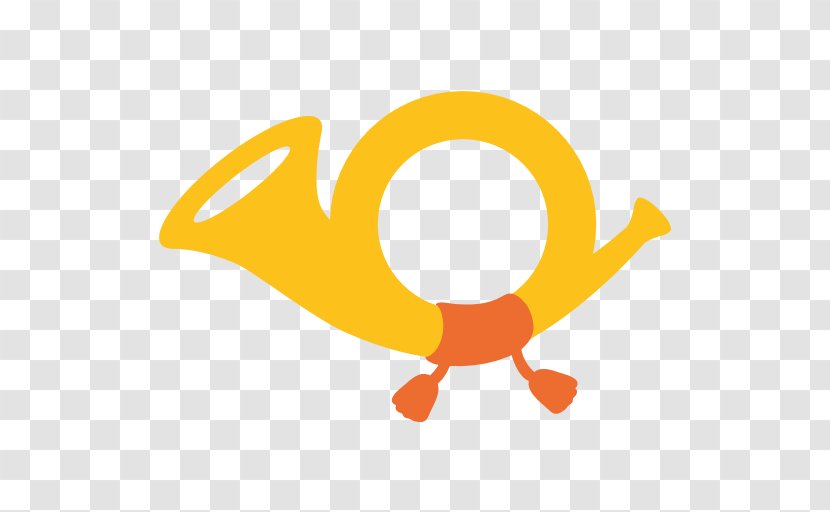 Post Horn Emoji French Horns Clip Art - Orange Transparent PNG