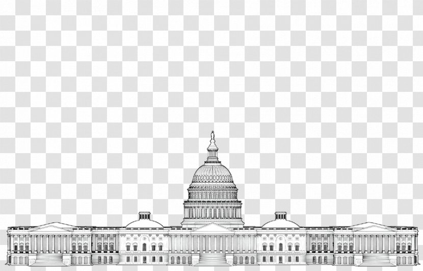 United States Capitol Dome White House Rotunda Congress - Washington Dc - Architectural Drawing Transparent PNG
