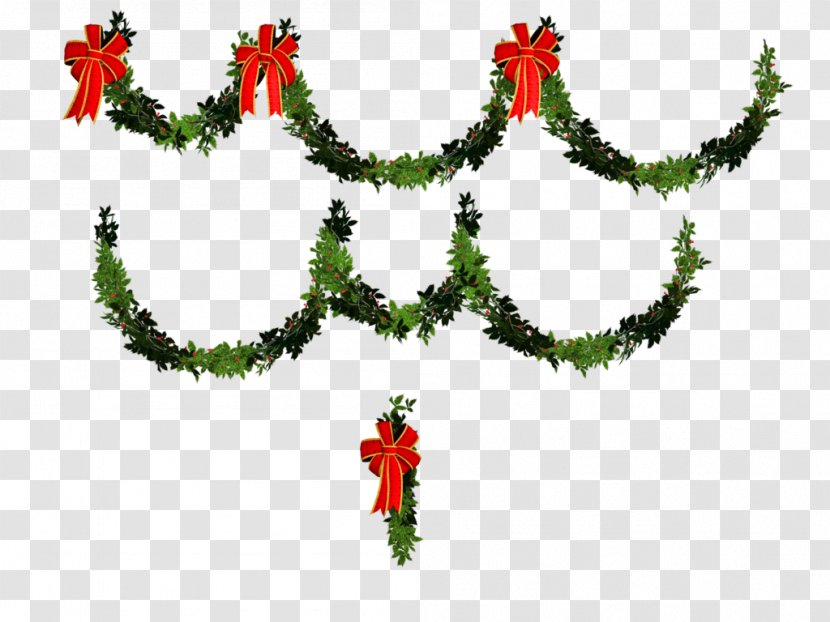 Christmas Download - Ribbon - Romantic Garland Transparent PNG