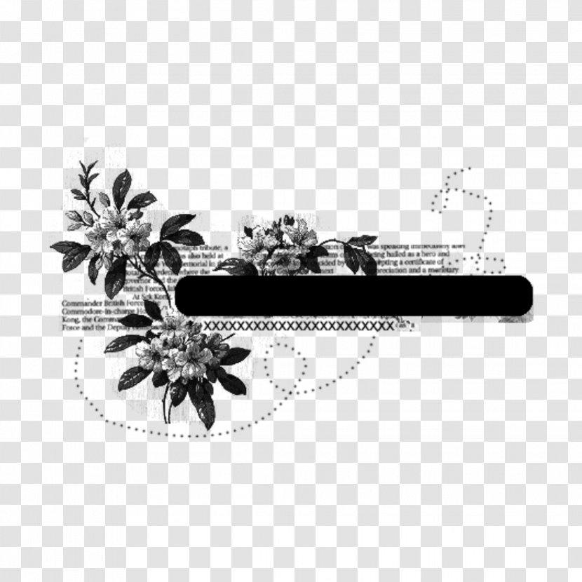 Black-and-white Plant Tree Flower Drawing Transparent PNG