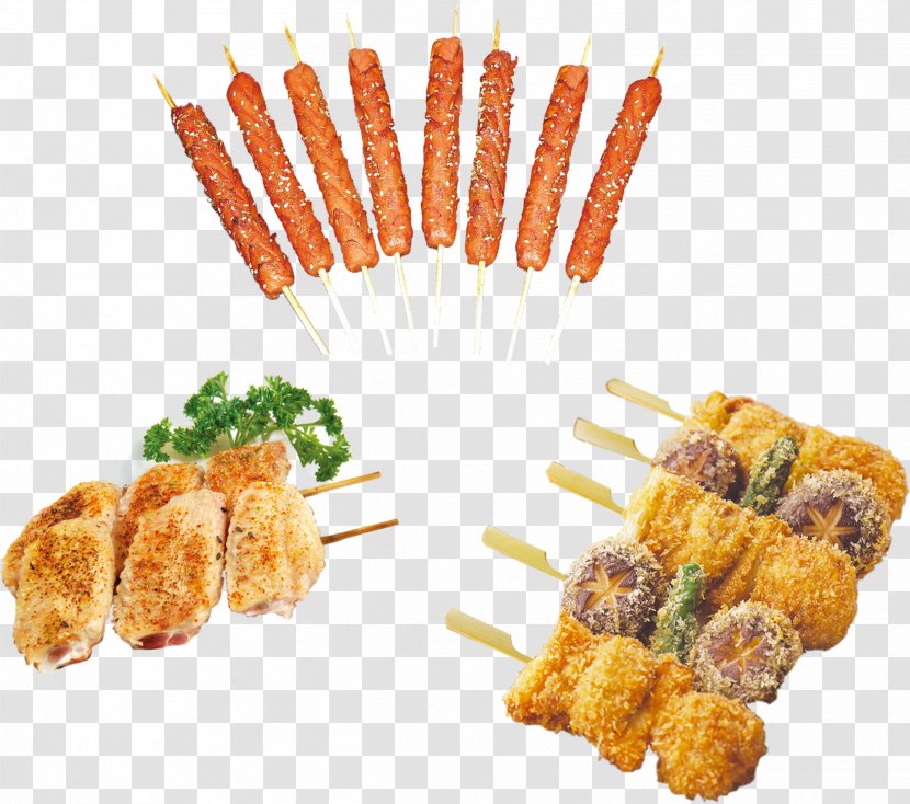 Hamburger Sausage Chuan Barbecue Fried Chicken - Oil - Spicy Food, Kebab, Ham Transparent PNG