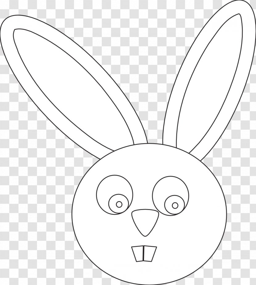 Domestic Rabbit Line Art Drawing Black And White Clip - Cartoon - Watercolor Transparent PNG