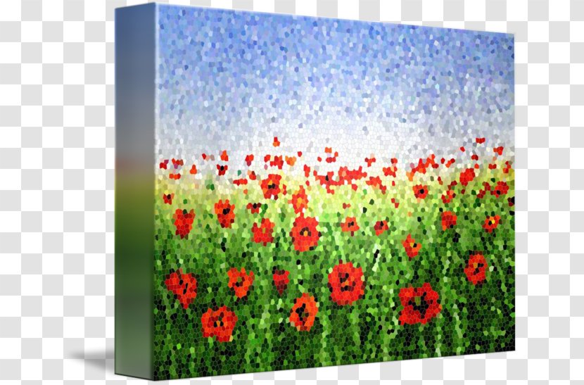 Poppy Abstract Art Painting Canvas Print - Field Transparent PNG