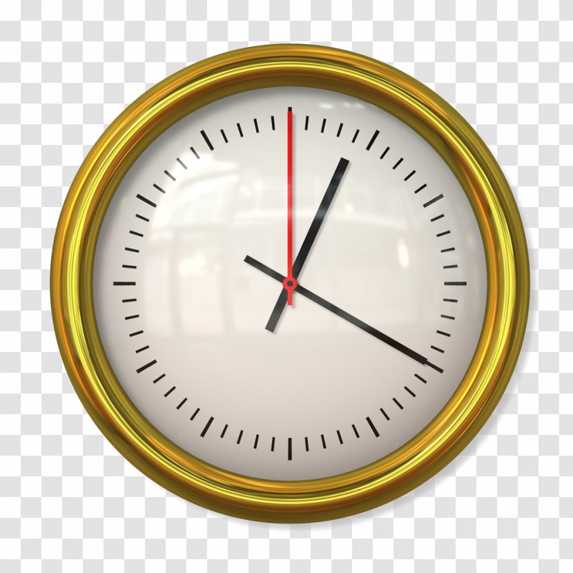Clock Face Time Alarm Illustration - Gold Frame Transparent PNG