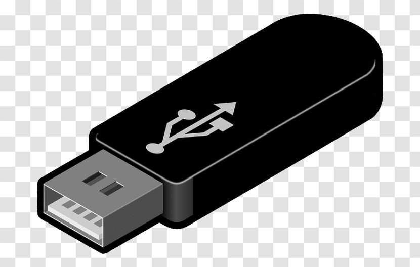 USB Flash Drive Clip Art - Memory Stick - Black U Disk Transparent PNG