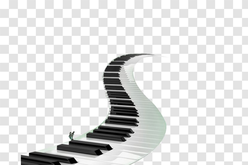 Player Piano Musical Keyboard Note - Tree - Black And White Keys Transparent PNG