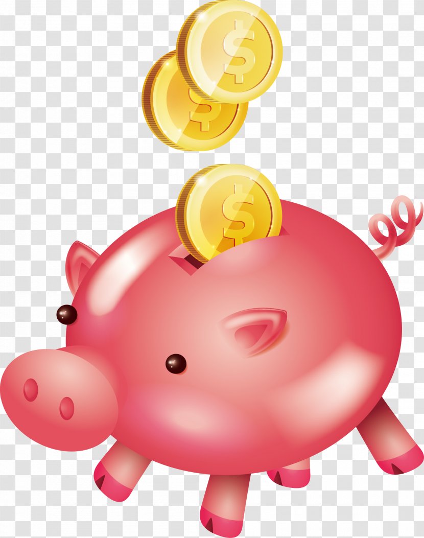 Piggy Bank Domestic Pig Pink - Cute Transparent PNG
