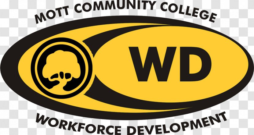 Mott Community College Logo Smiley Clip Art - Yellow - Workforce Development Transparent PNG