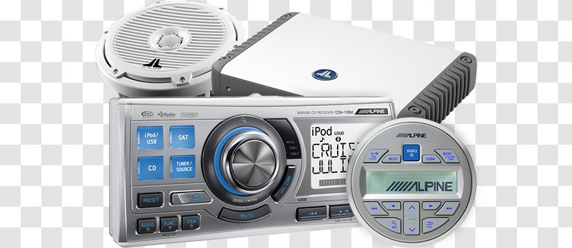 Radio Receiver Automotive Head Unit Electronics Multimedia Loudspeaker - Stereo Speakers Transparent PNG