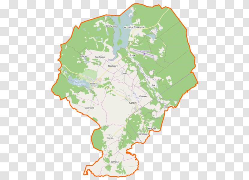 Gmina Karsin Kościerzyna Map Ecoregion Municipality - Location Transparent PNG