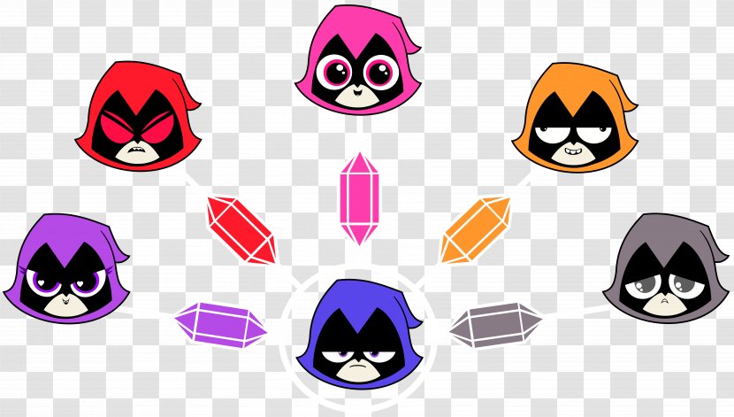 Colors Of Raven Robin Jinx - Teen Titans Go Transparent PNG