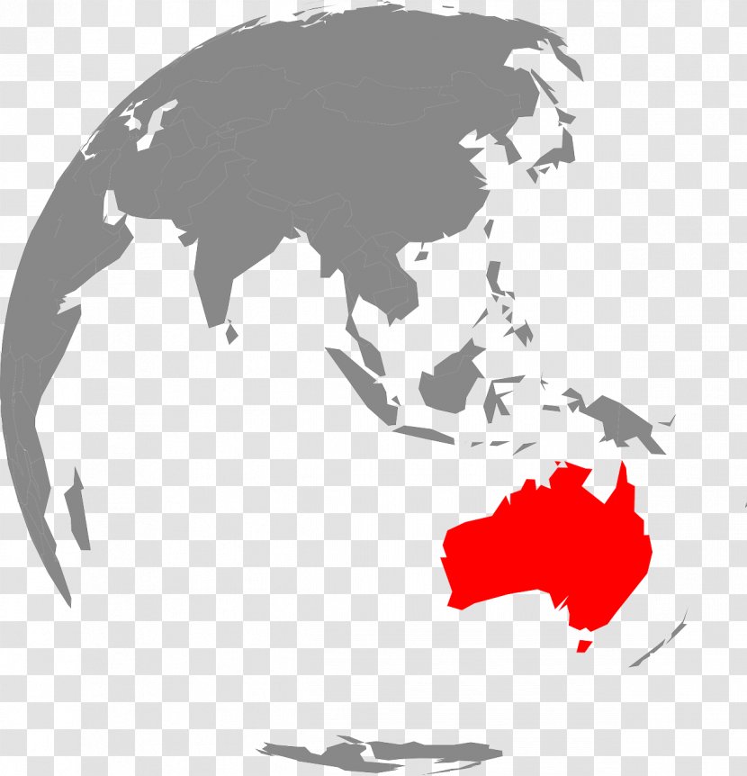 Australia Earth Globe World - Black And White Transparent PNG