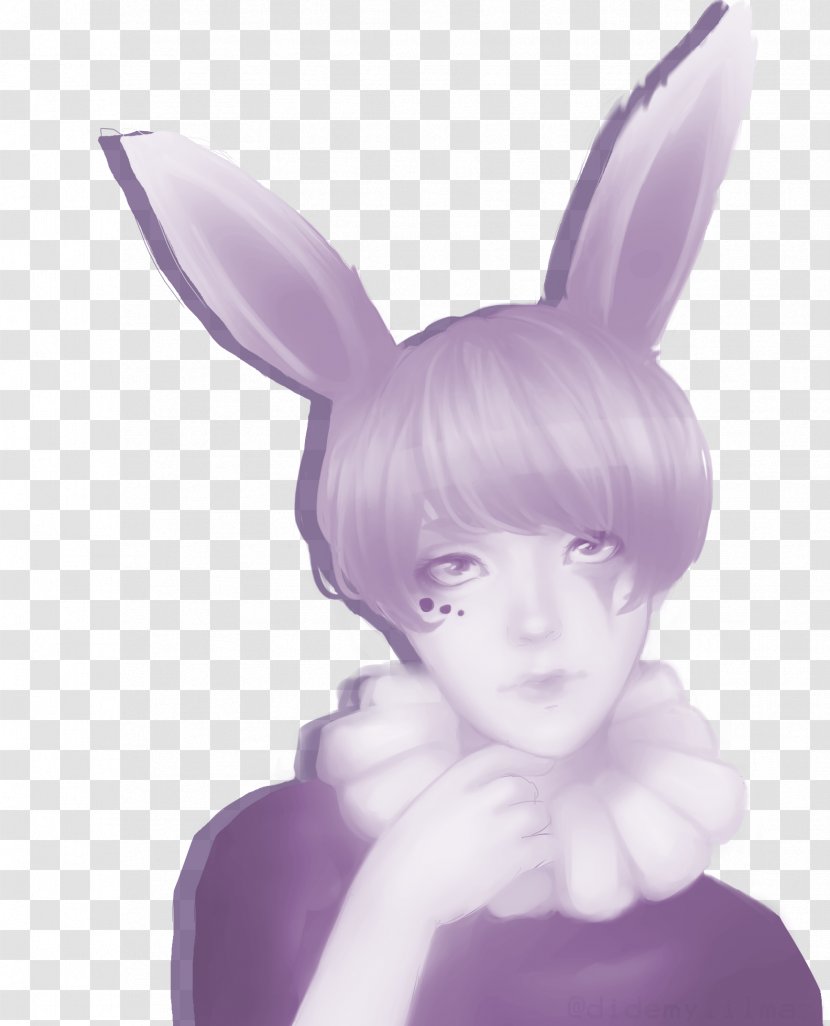 Rabbit Easter Bunny Ear Figurine - Watercolor Transparent PNG