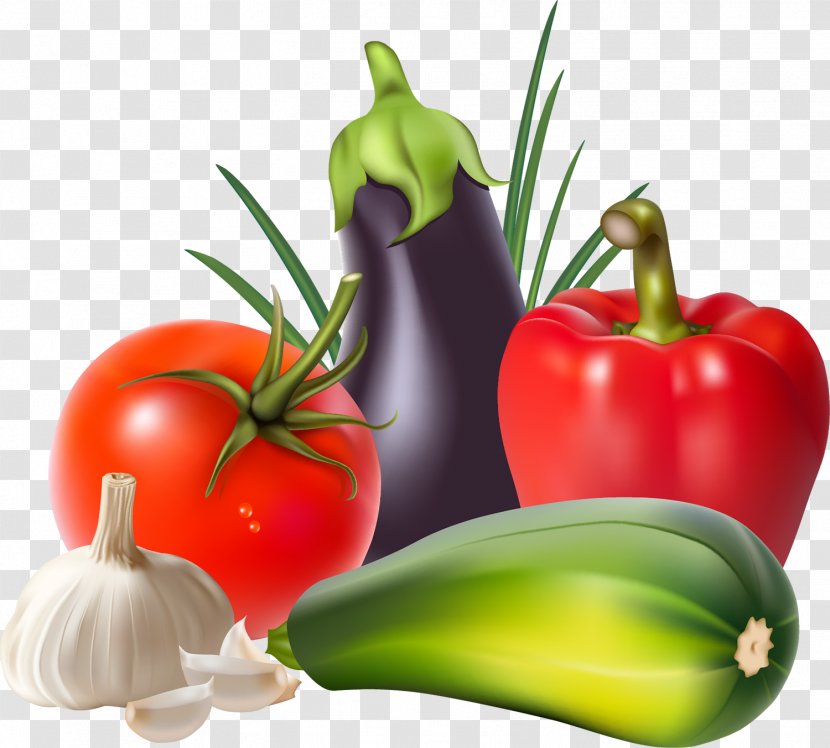 Vegetable Tomato Garlic Bell Pepper - Vegetarian Food Transparent PNG