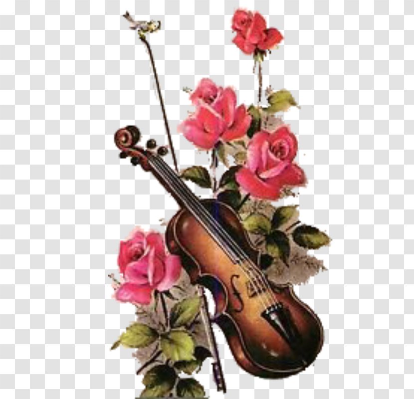 Violin Floral Design Cello Drawing Royalty-free - Digital Image Transparent PNG