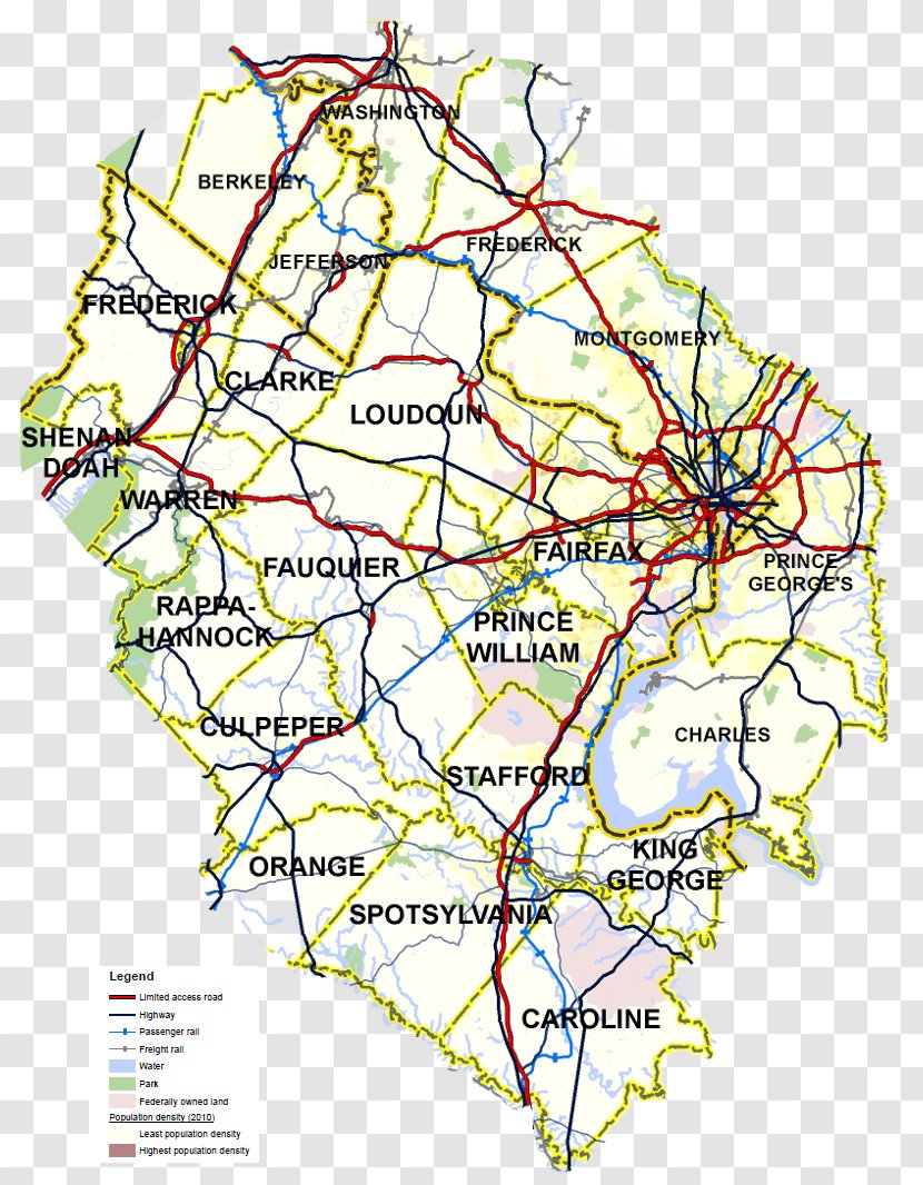 Transportation In Northern Virginia Orange County, Department Of Location - Map - Geography Landforms Transparent PNG