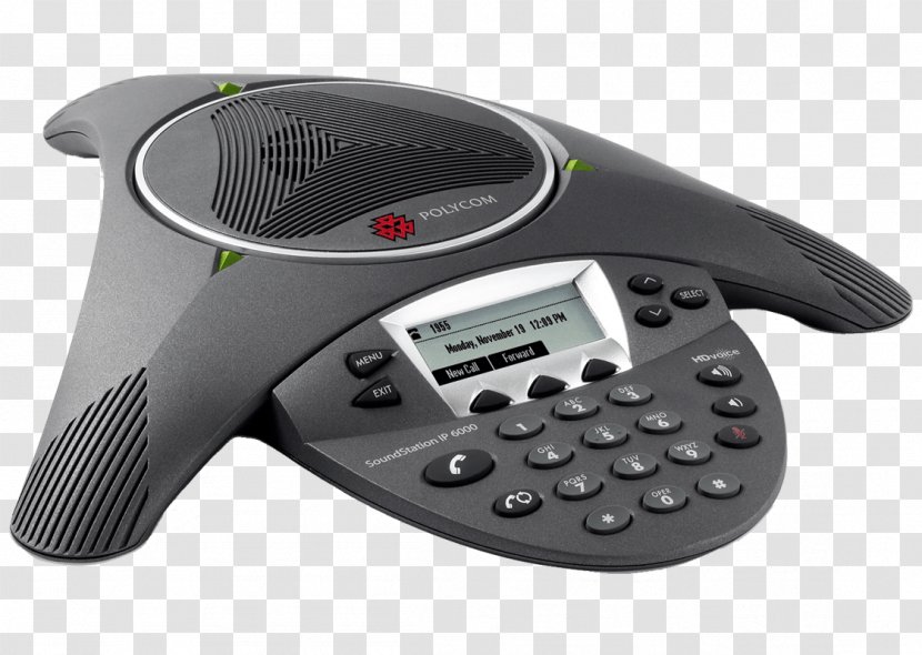 Polycom Ip6000 Conference Phone. Ac Power Or 802.3af Over Ethernet SoundStation 6000 Telephone Call - Voice Ip Transparent PNG