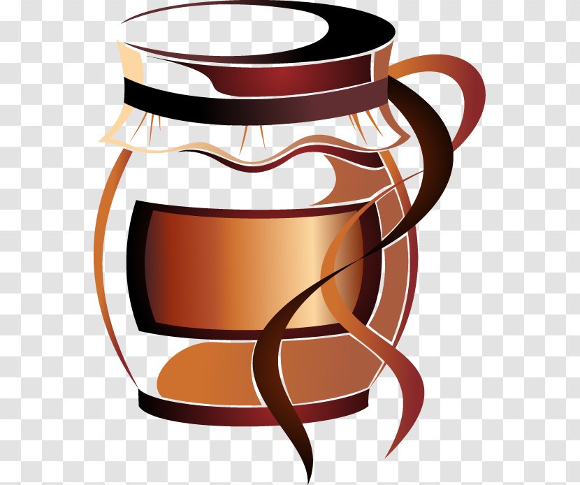 Coffee Tea Cappuccino Cafe - Brown Jar Painted Patterns Transparent PNG