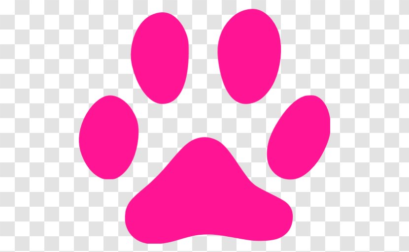 Pink Cat Footprint Paw Clip Art - Red Transparent PNG