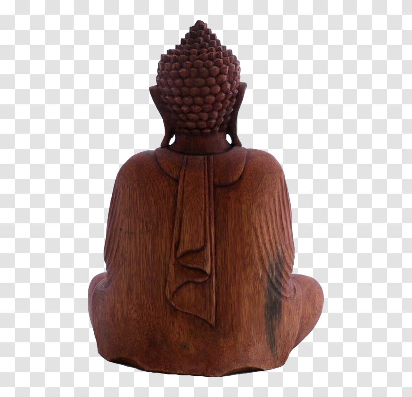 Wood Carving Buddha Images In Thailand Buddhahood Sculpture - Figurine - Back Transparent PNG