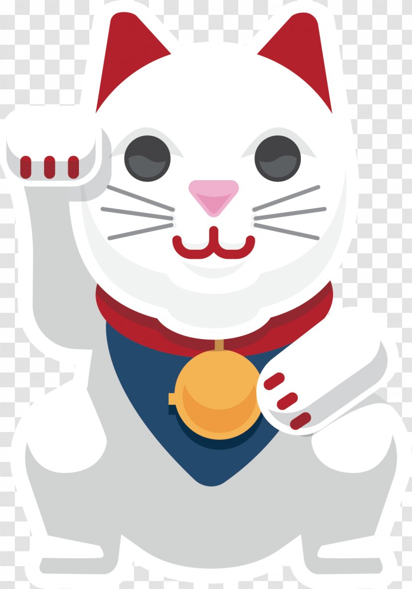 Japan Maneki-neko Illustration - Art - Lucky Cat Vector Transparent PNG