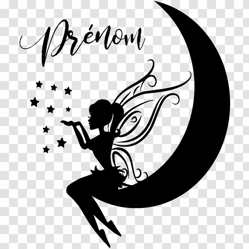 Sticker Fairy Drawing Moon - Visual Arts Transparent PNG
