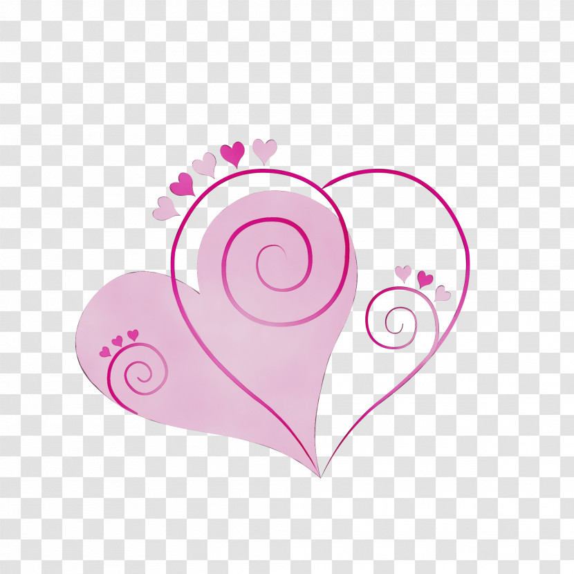 Pink Heart Snail Line Magenta Transparent PNG