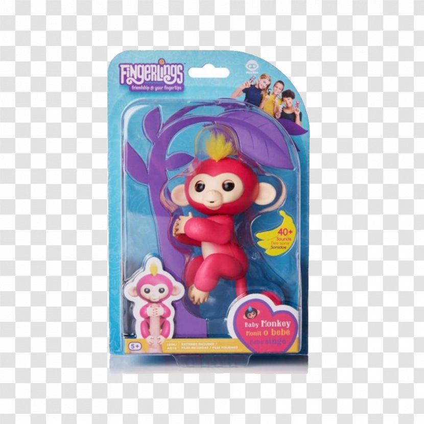 WowWee Fingerlings Monkey Pink Toy - White Transparent PNG