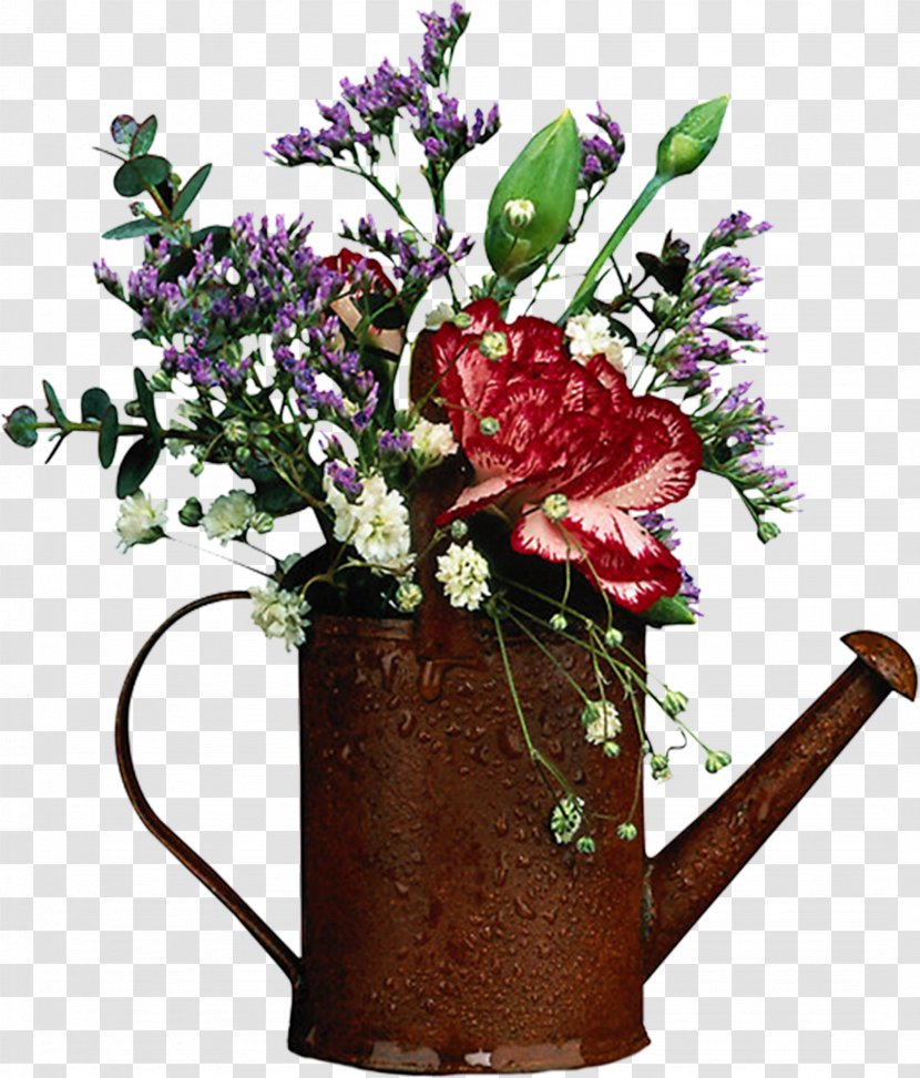 Flower Watering Cans Garden - Arranging - Spring Flowers Transparent PNG