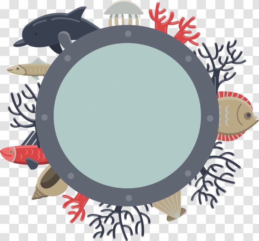 Jellyfish Euclidean Vector Coral Illustration - Ocean Decoration Box Transparent PNG