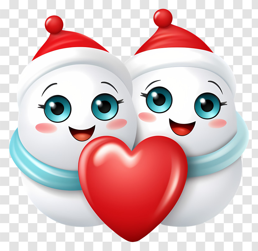 Couple - Snowmen With Heart In Winter Transparent PNG