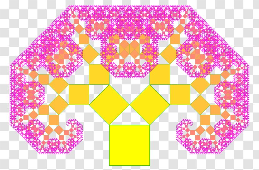 Pythagoras Tree Pythagorean Theorem Fractal Mathematics - Symmetry Transparent PNG