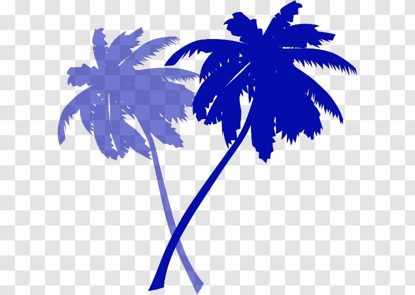 Palm Tree - Electric Blue Transparent PNG