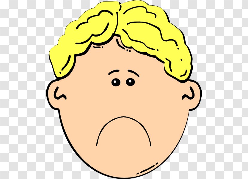 Red Hair Boy Face Clip Art - Yellow - Cartoon Sad Transparent PNG