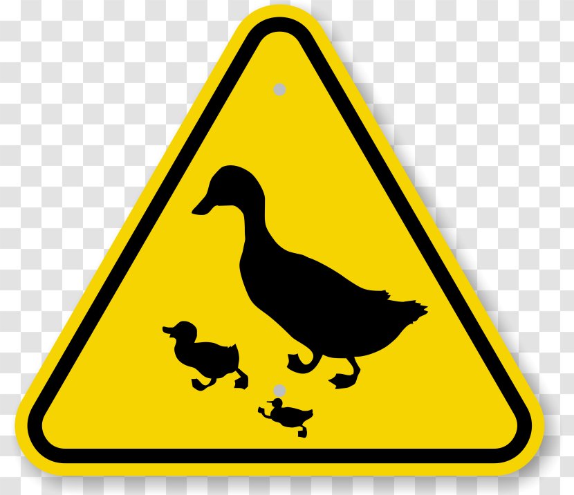 Duck Crossing Goose Traffic Sign - Images Of Ducklings Transparent PNG
