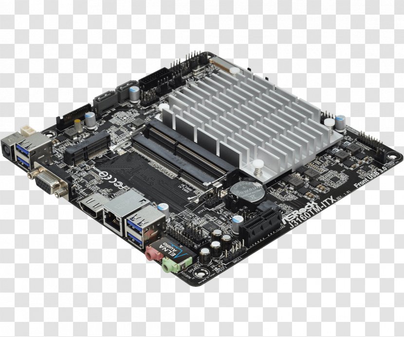 Motherboard Central Processing Unit Intel Asrock J3160tmitx J3160 Dualddr31600 Sata3 HDMI Dsub Usb 3.0 Mitx Mini-ITX - Ddr3 Sdram Transparent PNG