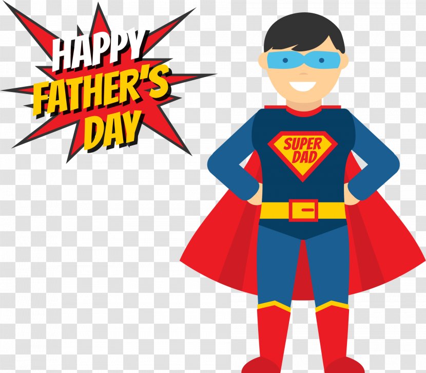 Fathers Day Superhero Illustration - Fictional Character - My Superman Daddy Transparent PNG